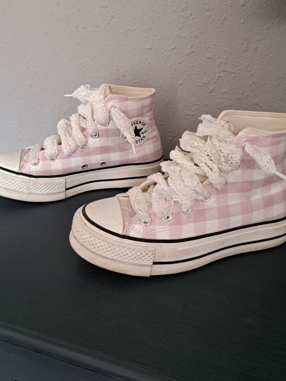 Converse women's Chuck Taylor All-Star Platform High 'Gingham' Pink size 7 - Picture 6 of 7